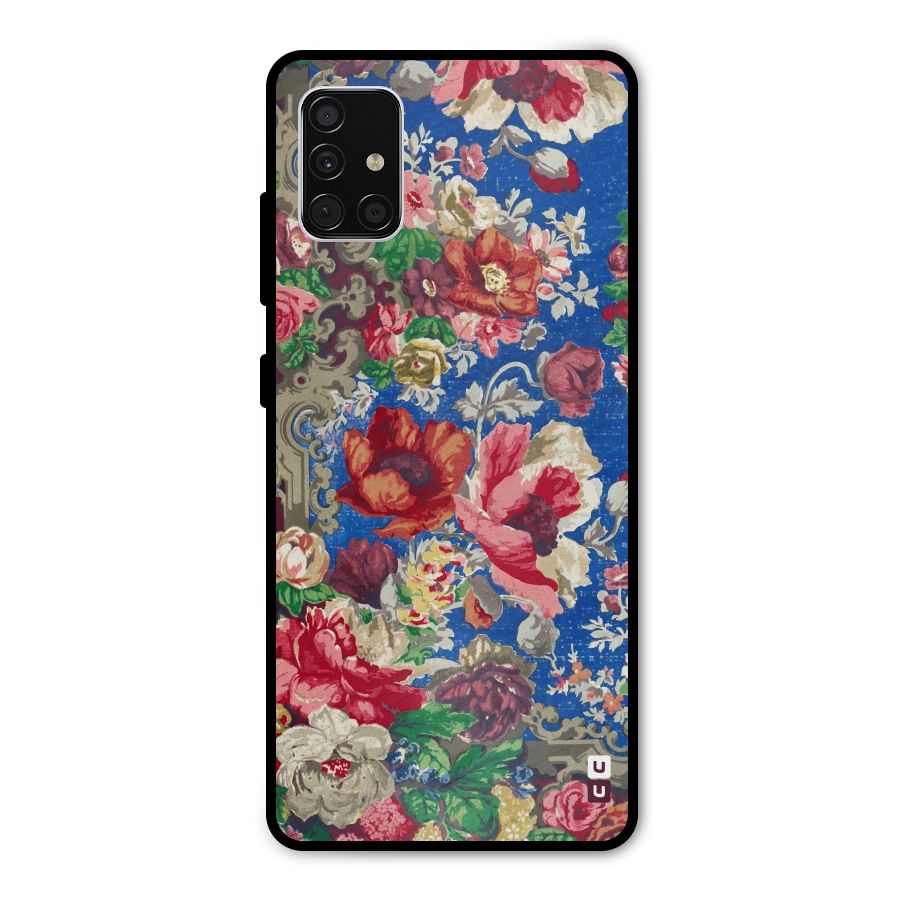 Block Printed Flowers Metal Back Case for Galaxy A51