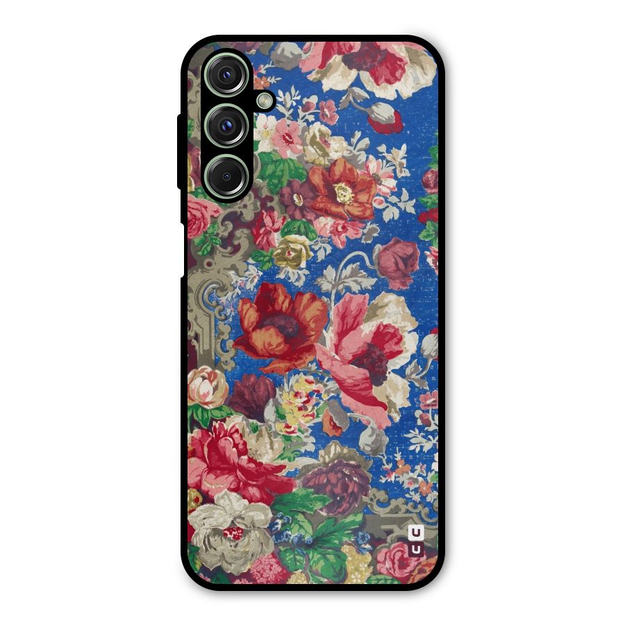 Block Printed Flowers Metal Back Case for Galaxy M34