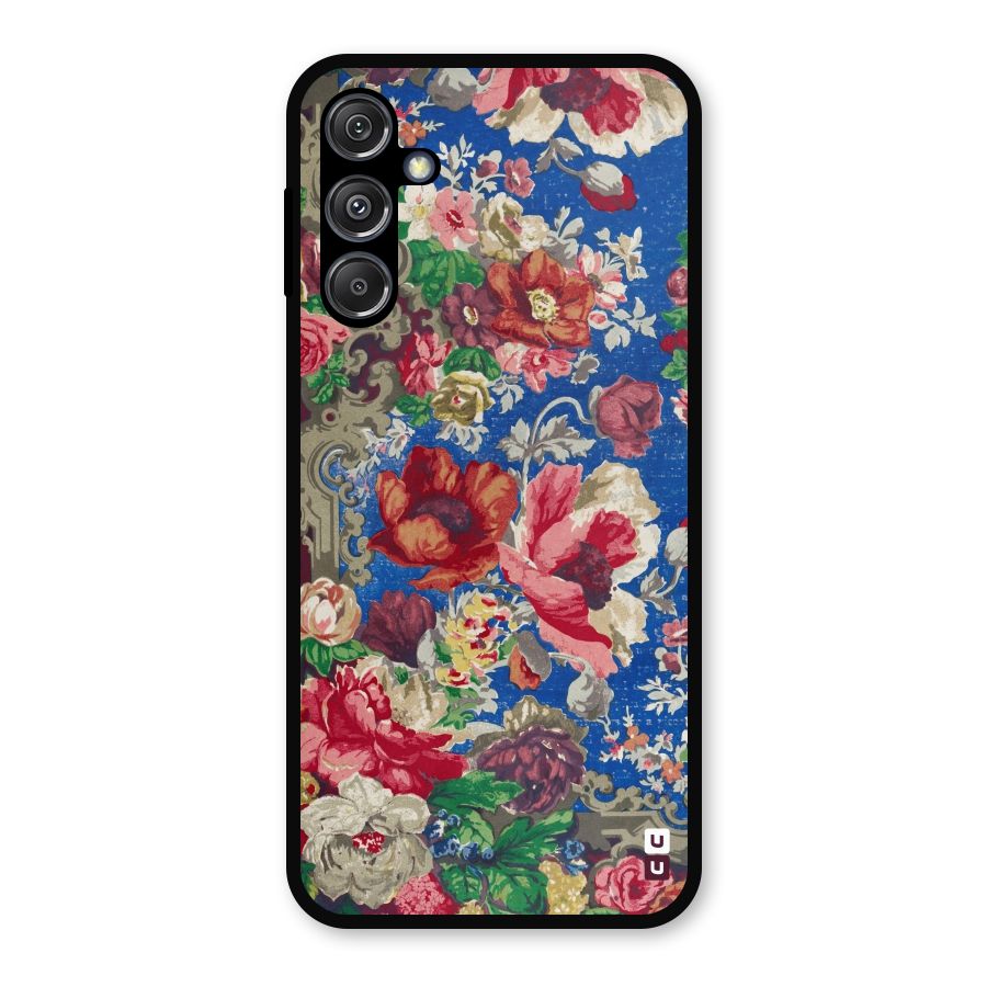 Block Printed Flowers Metal Back Case for Galaxy M34 5G