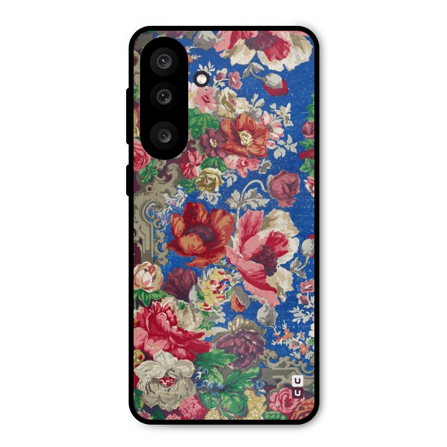 Block Printed Flowers Metal Back Case for Galaxy M56
