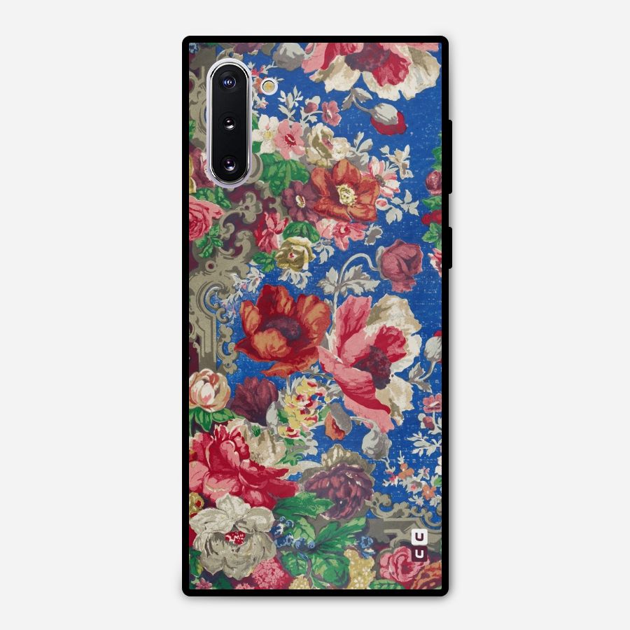 Block Printed Flowers Metal Back Case for Galaxy Note 10