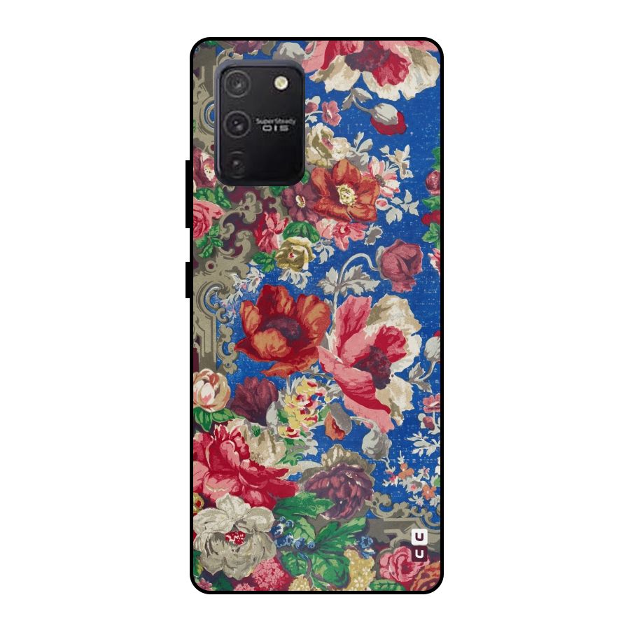 Block Printed Flowers Metal Back Case for Galaxy S10 Lite