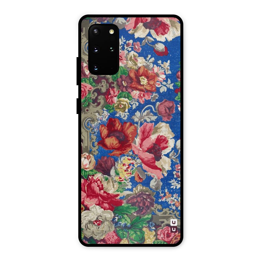 Block Printed Flowers Metal Back Case for Galaxy S20 Plus