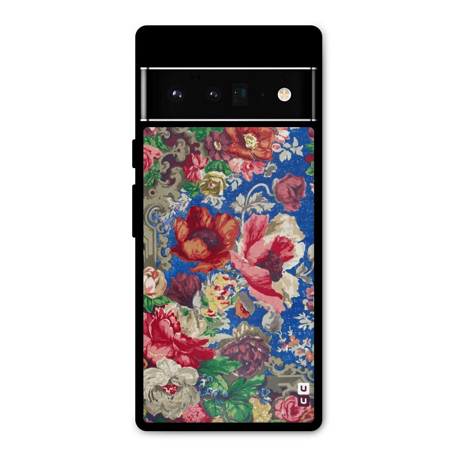 Block Printed Flowers Metal Back Case for Google Pixel 6 Pro