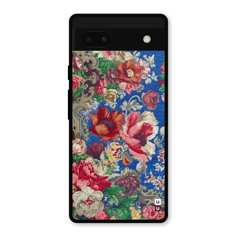 Block Printed Flowers Metal Back Case for Google Pixel 6a