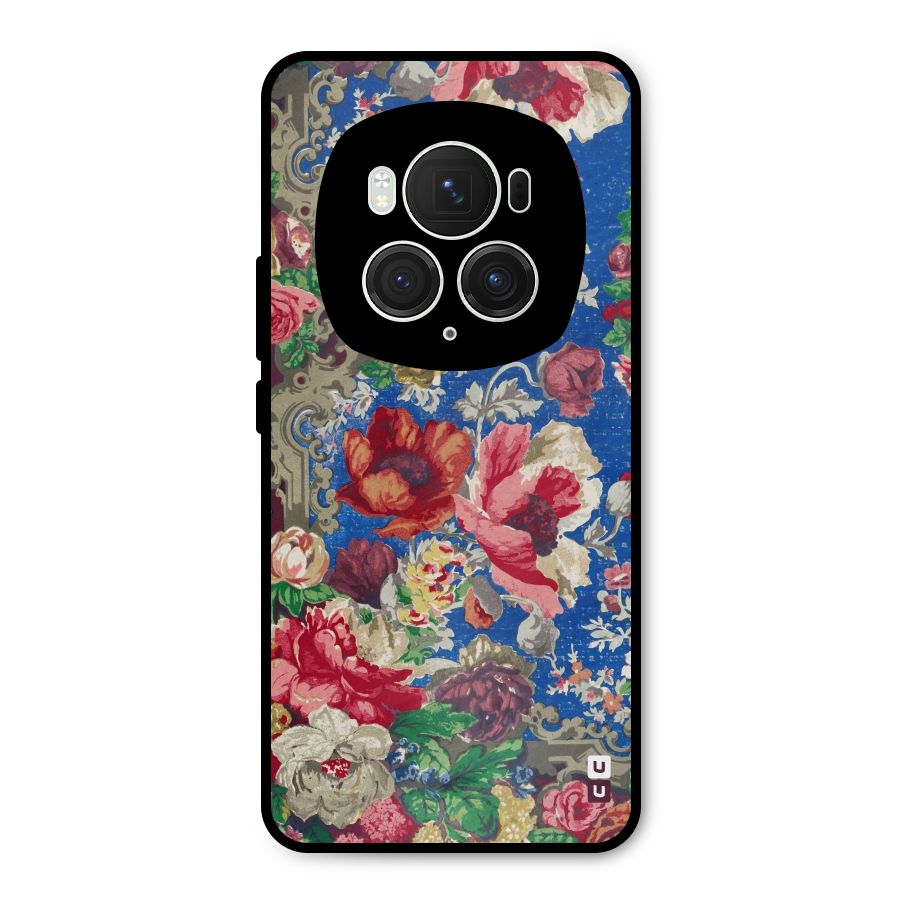 Block Printed Flowers Metal Back Case for Honor Magic6 Pro