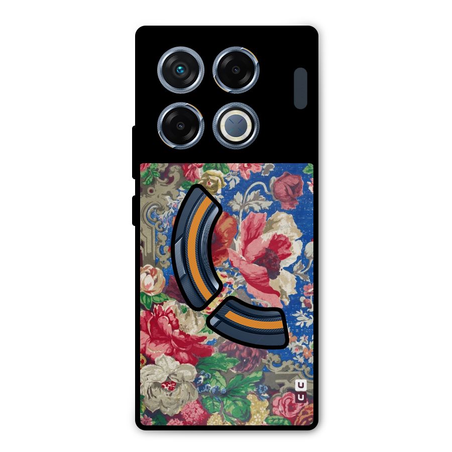 Block Printed Flowers Metal Back Case for Infinix GT 20 Pro