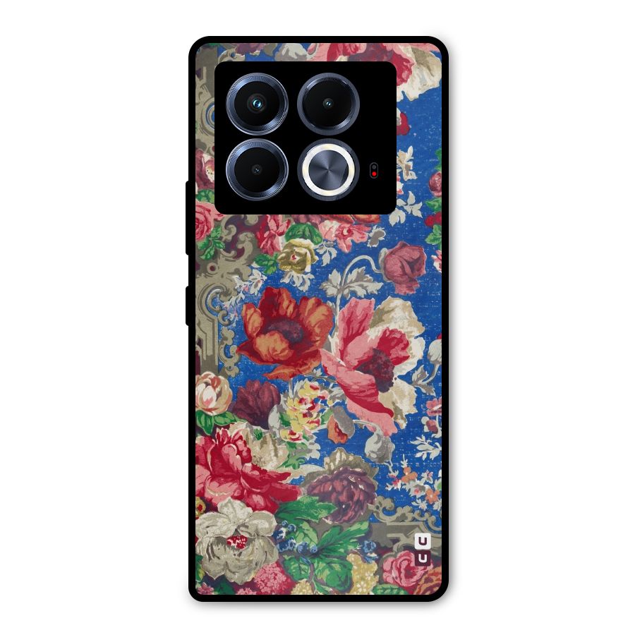 Block Printed Flowers Metal Back Case for Infinix Note 40 5G