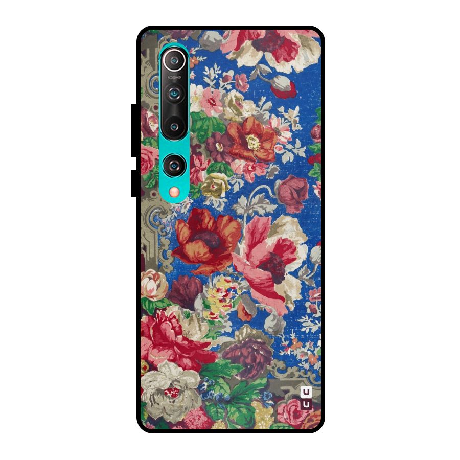 Block Printed Flowers Metal Back Case for Mi 10