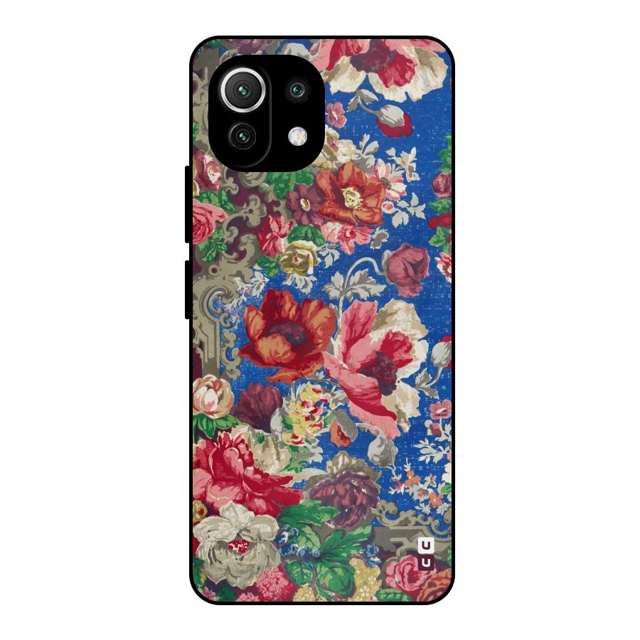 Block Printed Flowers Metal Back Case for Mi 11 Lite NE 5G