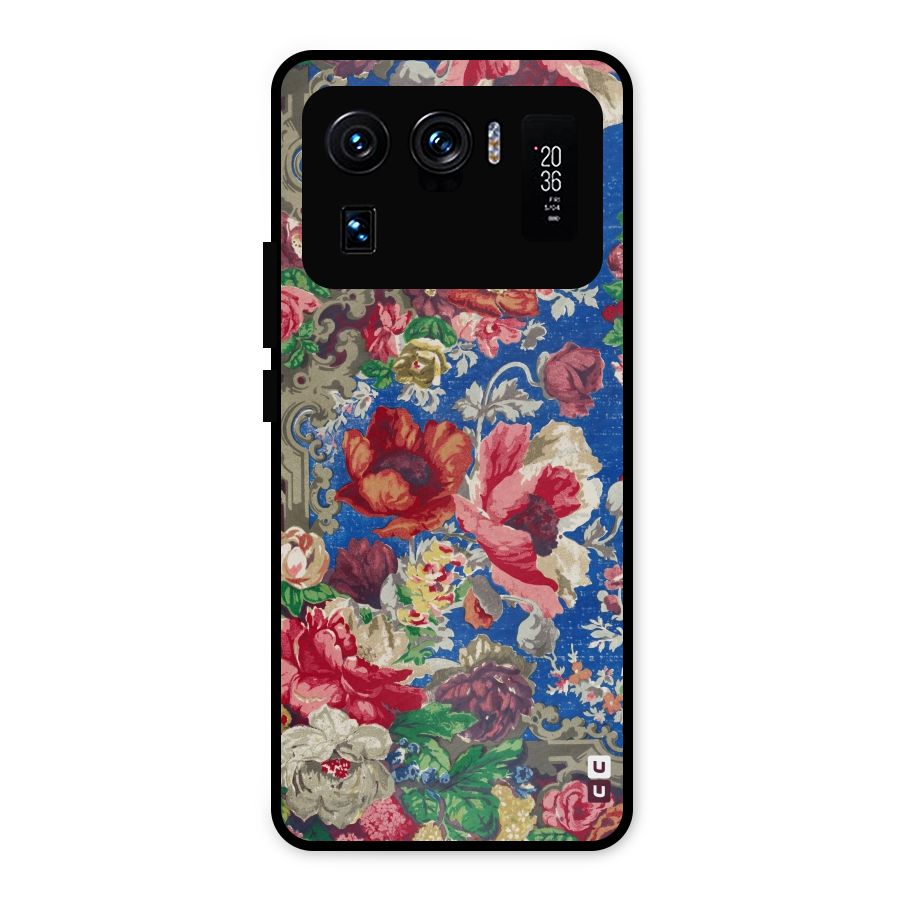 Block Printed Flowers Metal Back Case for Mi 11 Ultra