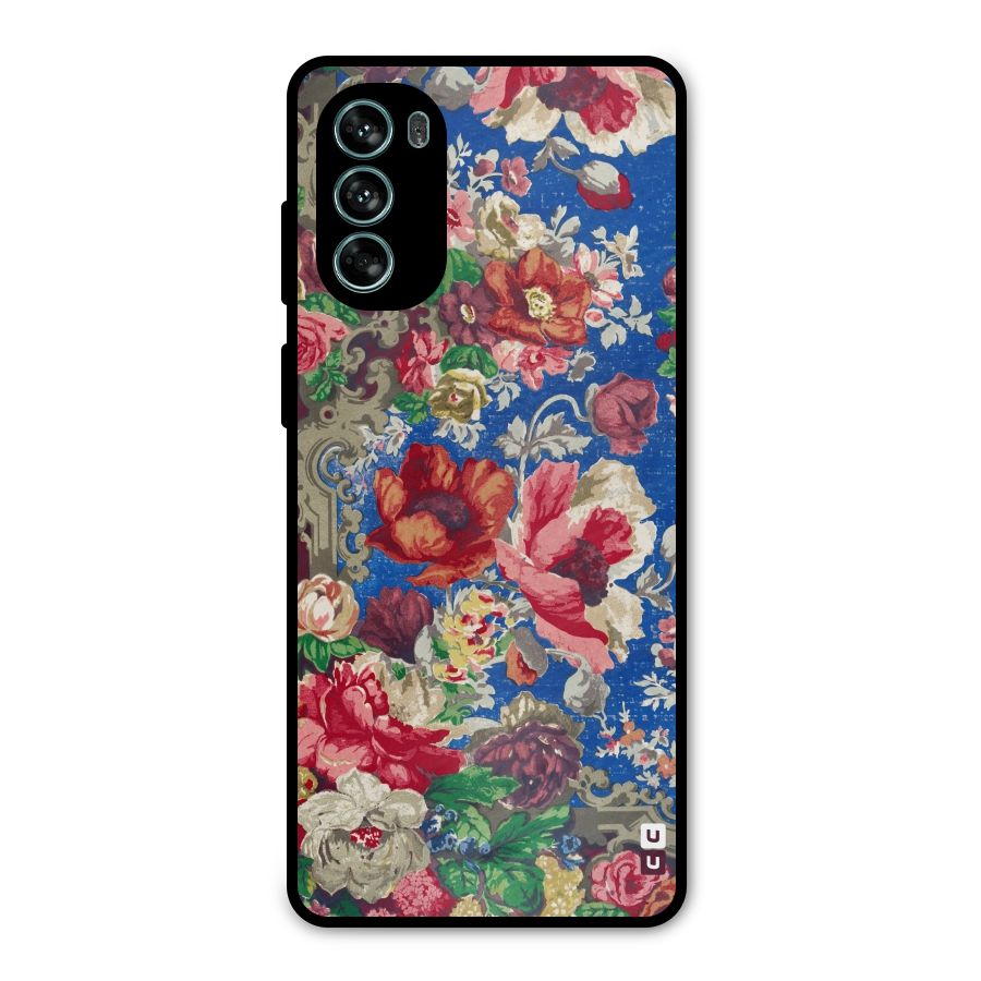 Block Printed Flowers Metal Back Case for Moto G62