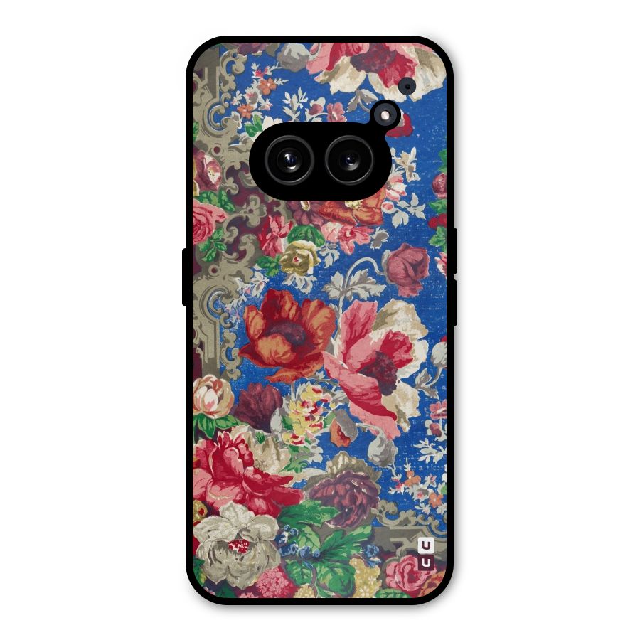 Block Printed Flowers Metal Back Case for Nothing Phone 2a Plus