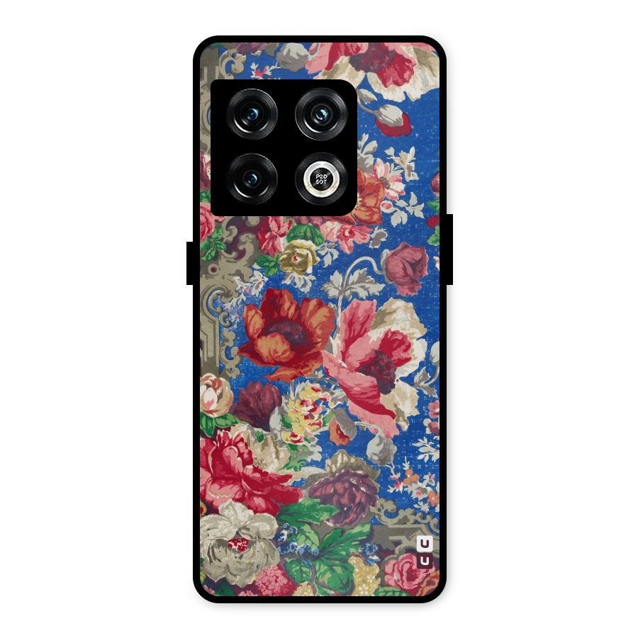 Block Printed Flowers Metal Back Case for OnePlus 10 Pro 5G