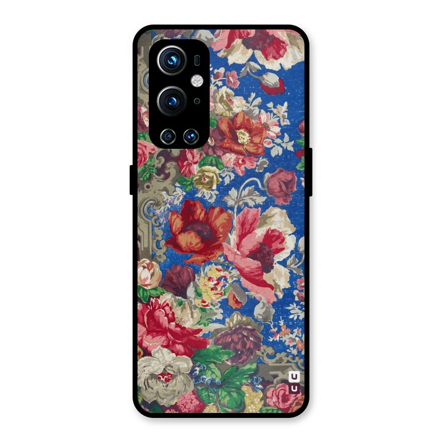 Block Printed Flowers Metal Back Case for OnePlus 9 Pro