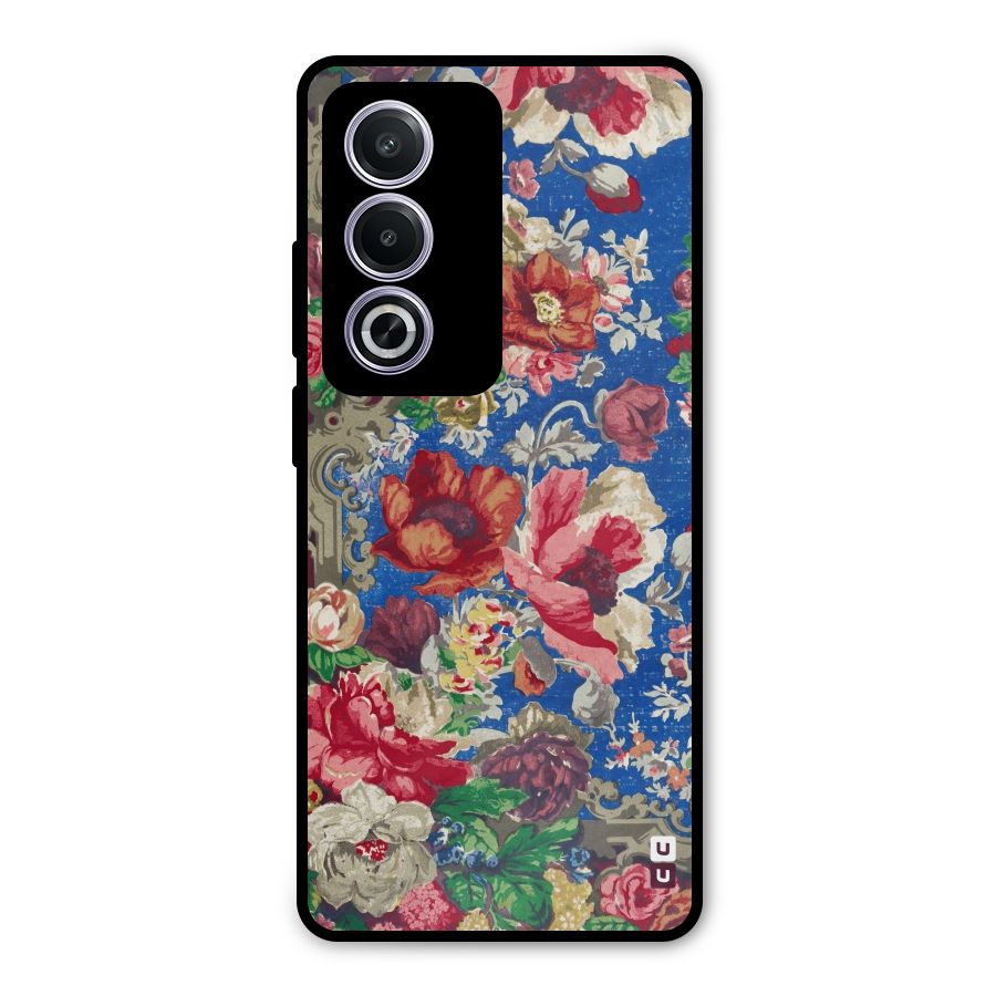 Block Printed Flowers Metal Back Case for Oppo K12x