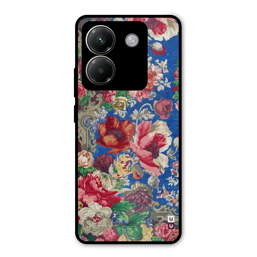 Block Printed Flowers Metal Back Case for Poco M7 Pro 5G