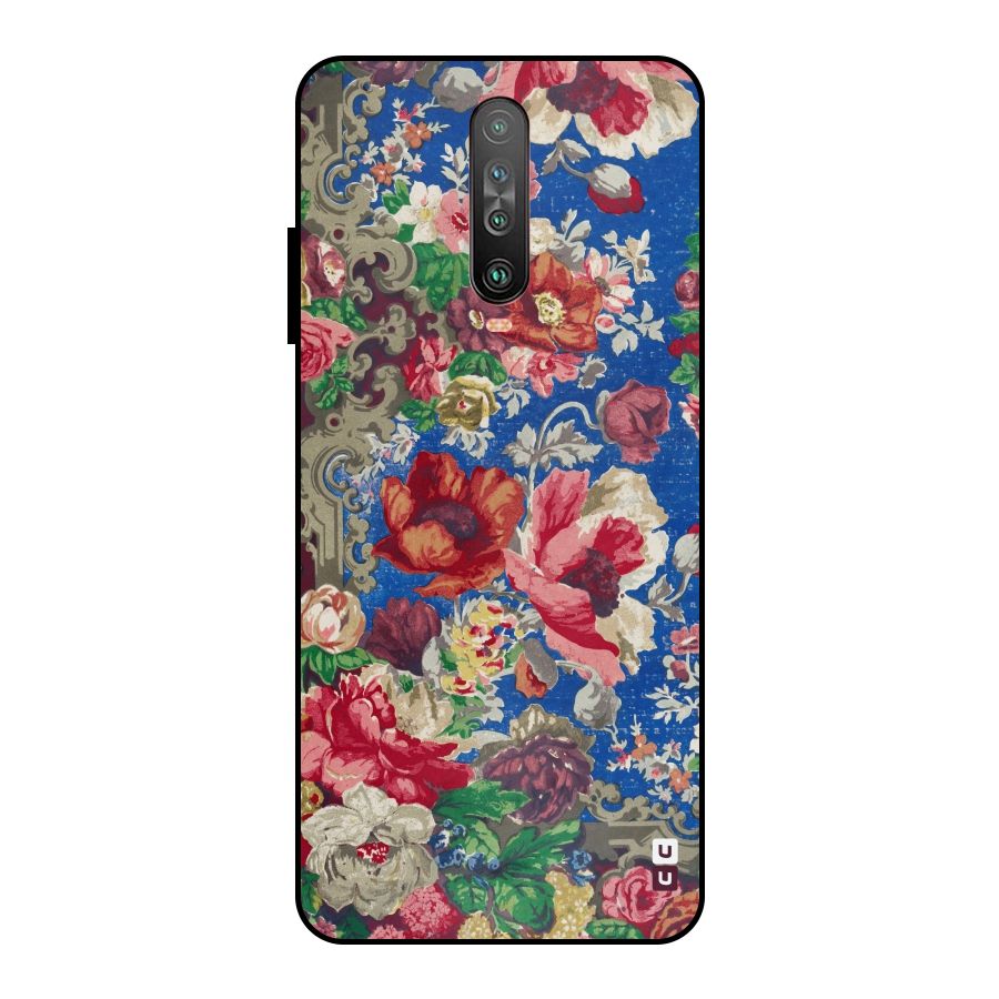 Block Printed Flowers Metal Back Case for Poco X2