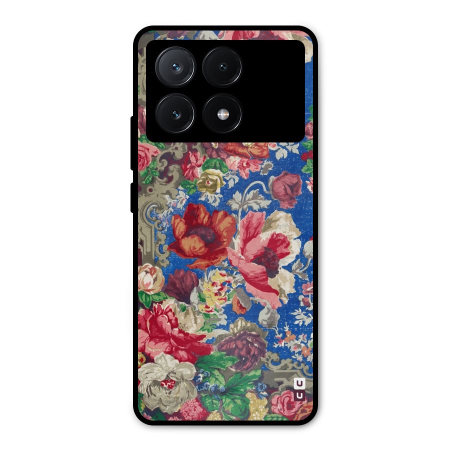Block Printed Flowers Metal Back Case for Poco X6 Pro