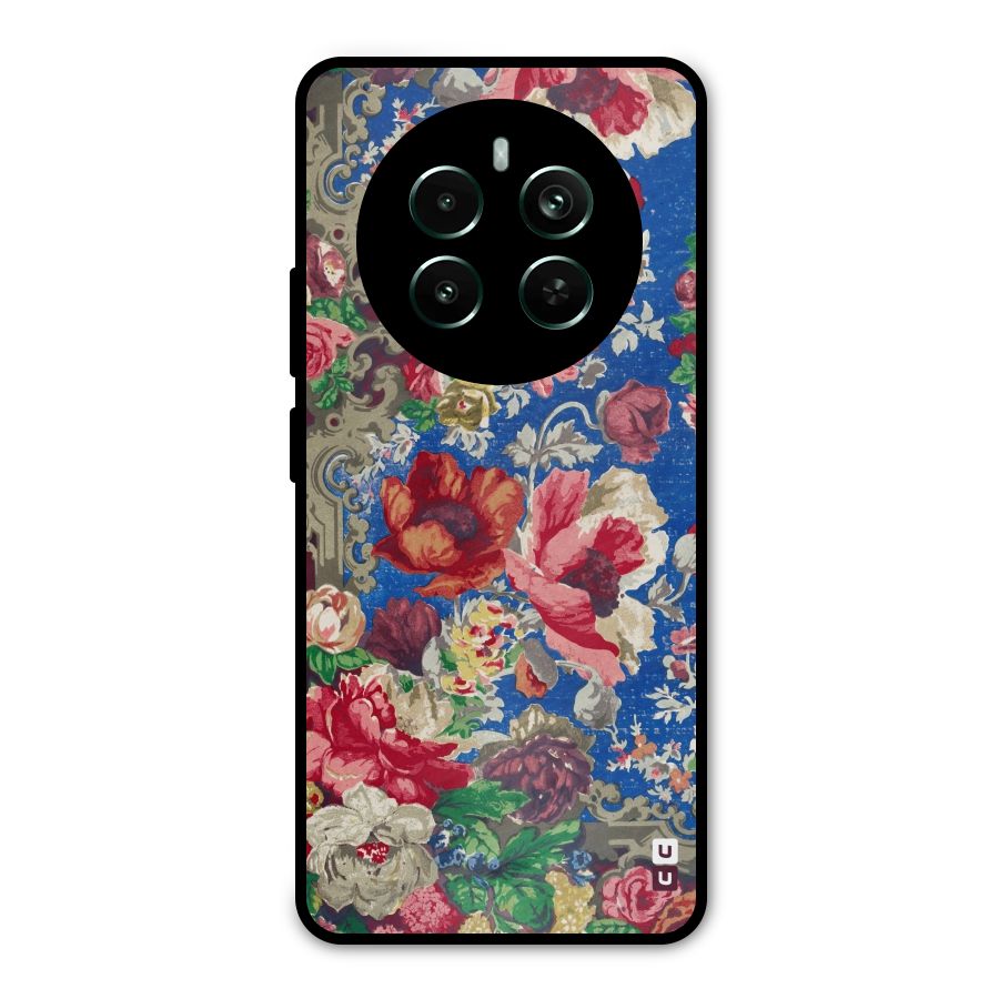 Block Printed Flowers Metal Back Case for Realme 12 Pro Plus
