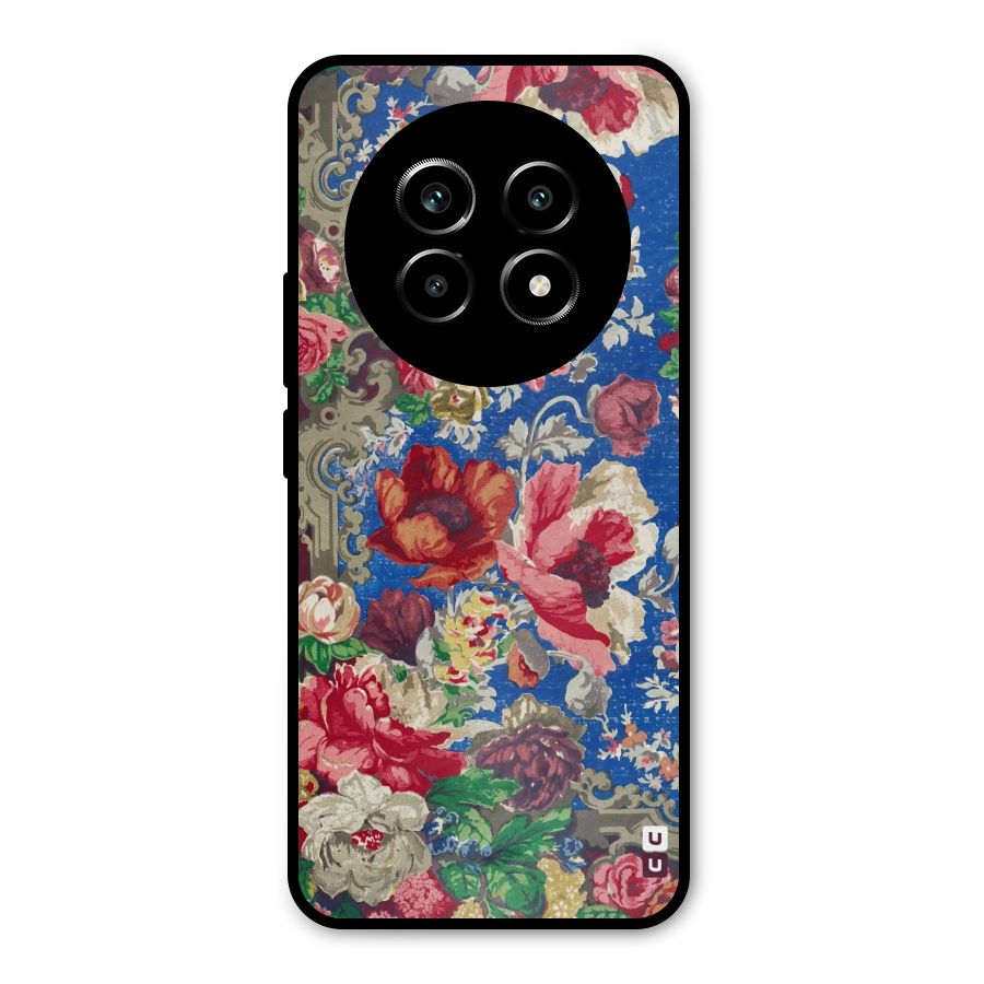 Block Printed Flowers Metal Back Case for Realme 14 Pro Lite