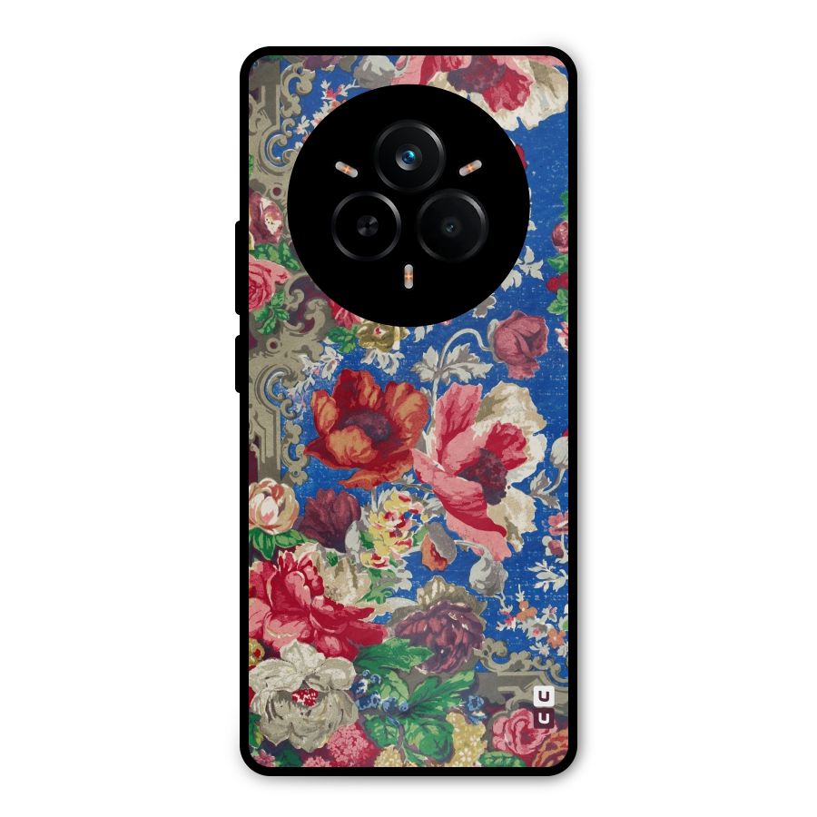 Block Printed Flowers Metal Back Case for Realme 14 Pro Plus
