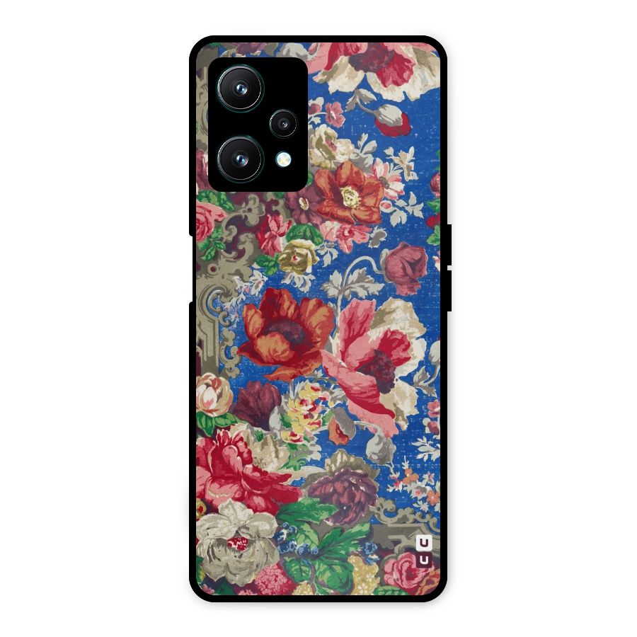 Block Printed Flowers Metal Back Case for Realme 9 Pro 5G
