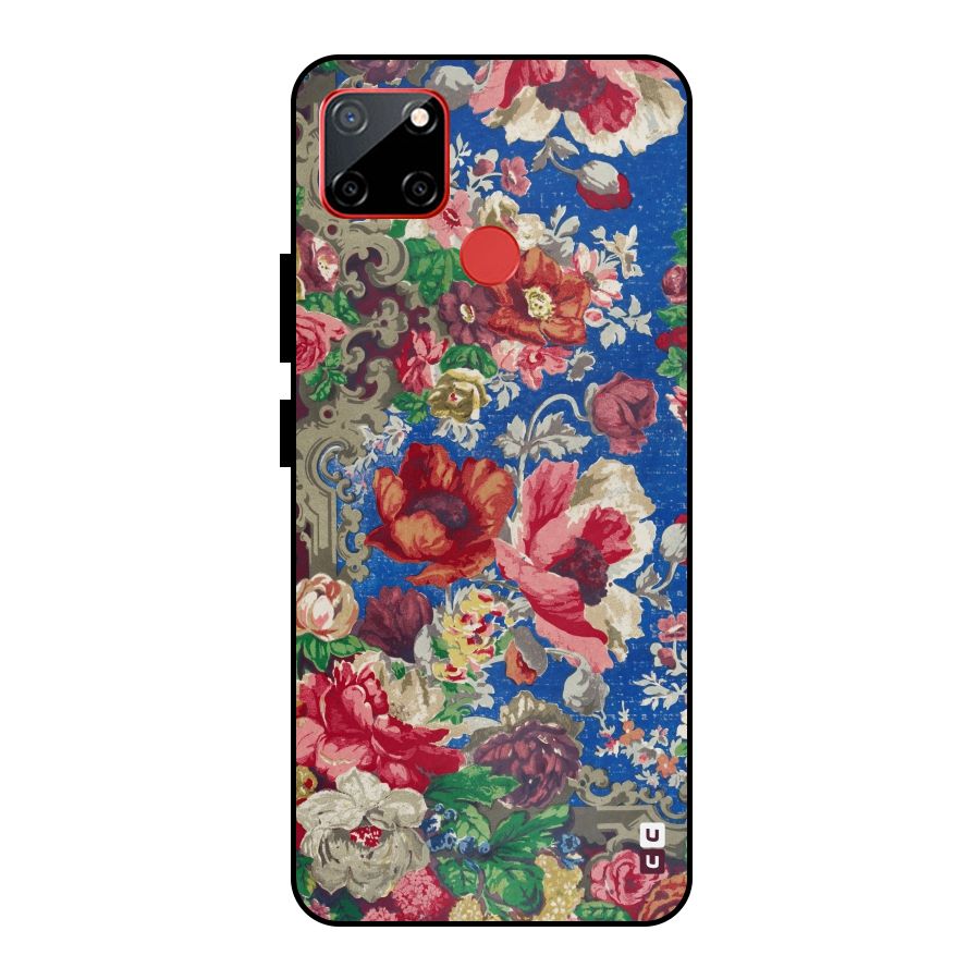 Block Printed Flowers Metal Back Case for Realme C12