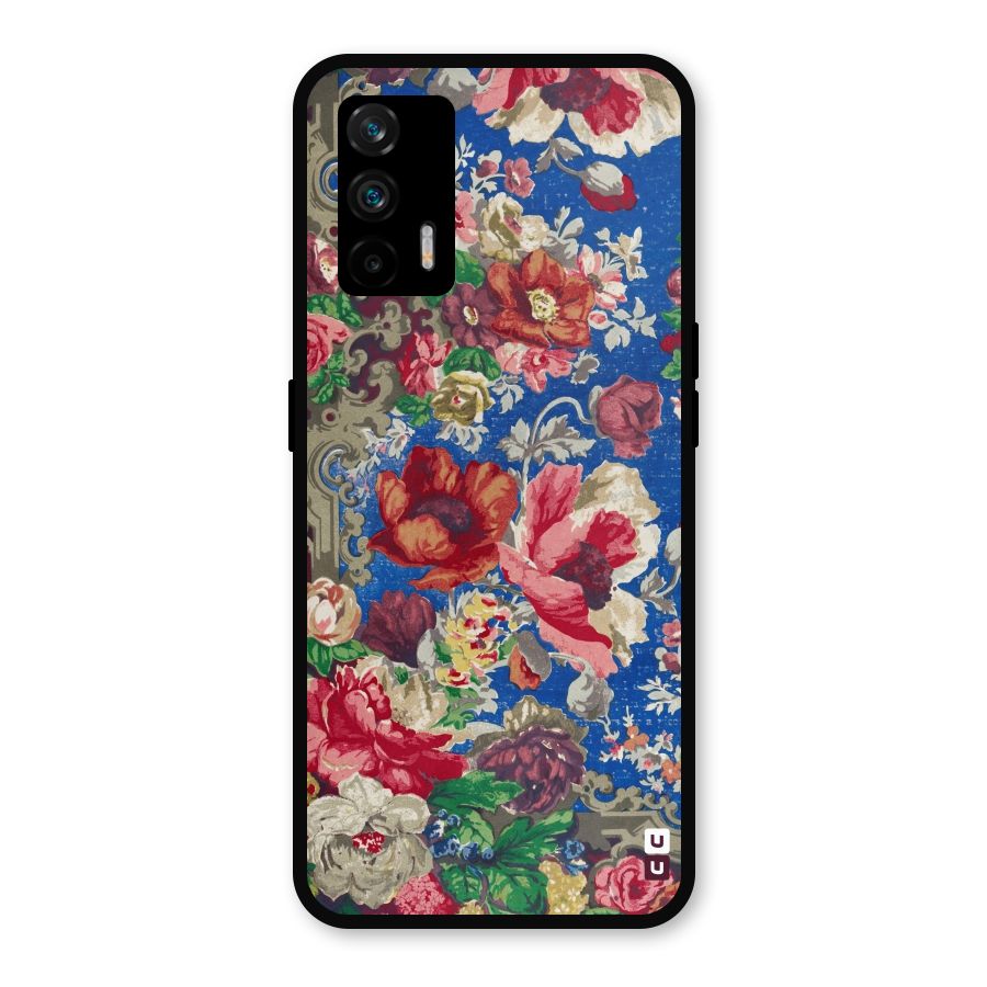 Block Printed Flowers Metal Back Case for Realme GT 5G