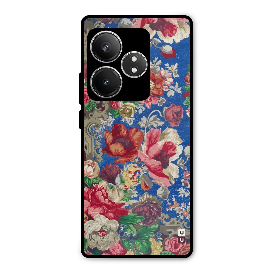 Block Printed Flowers Metal Back Case for Realme GT 6T