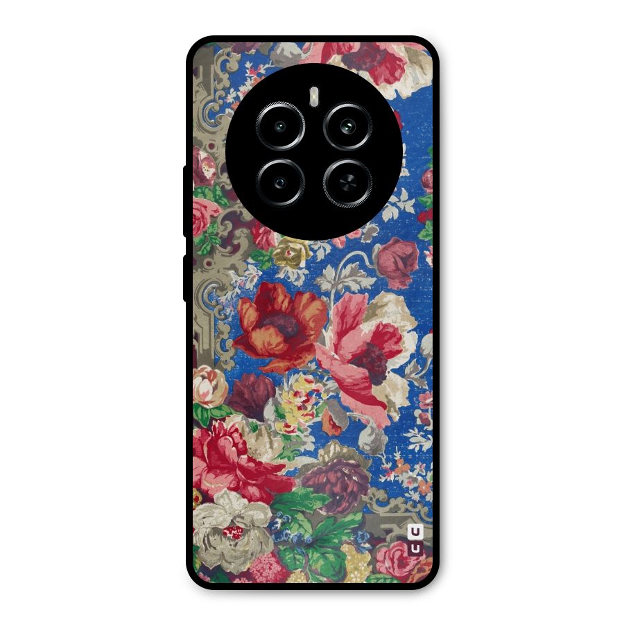 Block Printed Flowers Metal Back Case for Realme P1