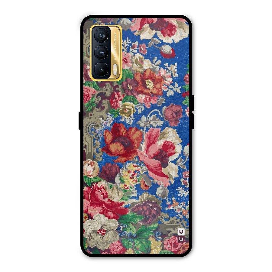 Block Printed Flowers Metal Back Case for Realme X7