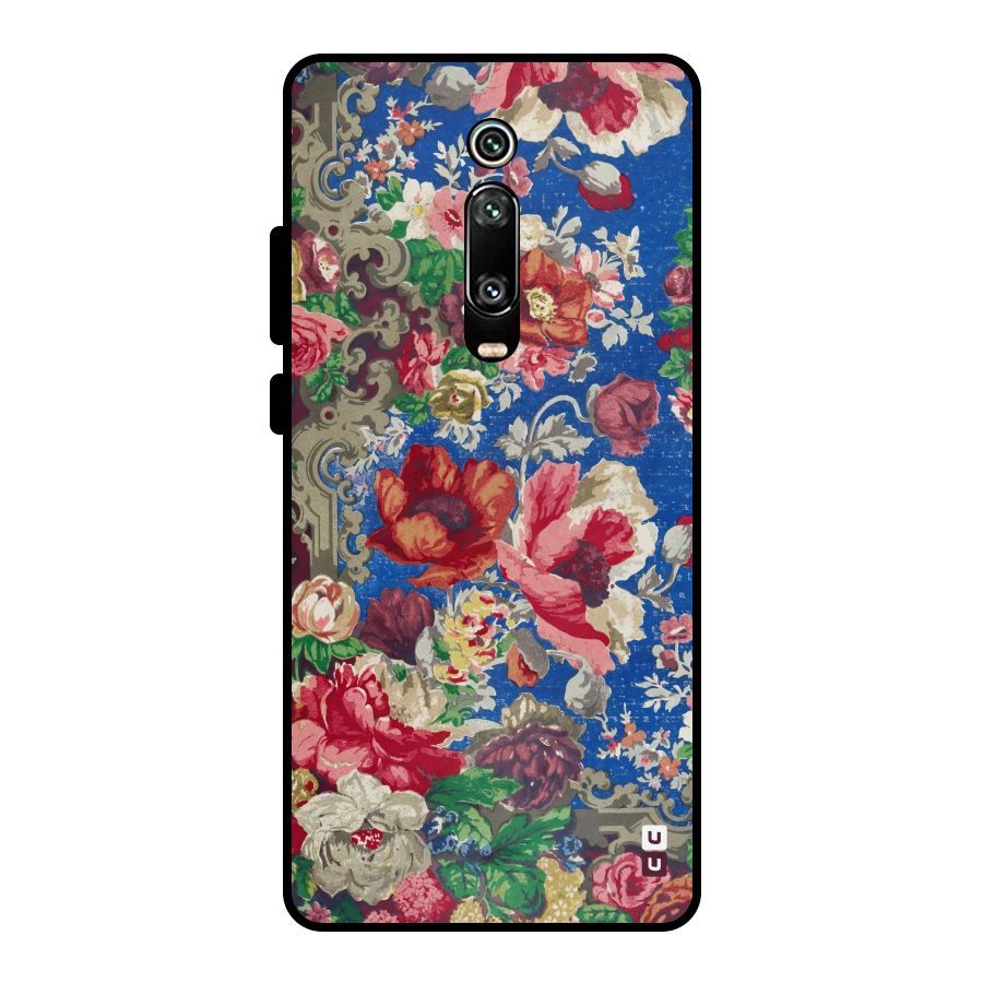 Block Printed Flowers Metal Back Case for Redmi K20 Pro