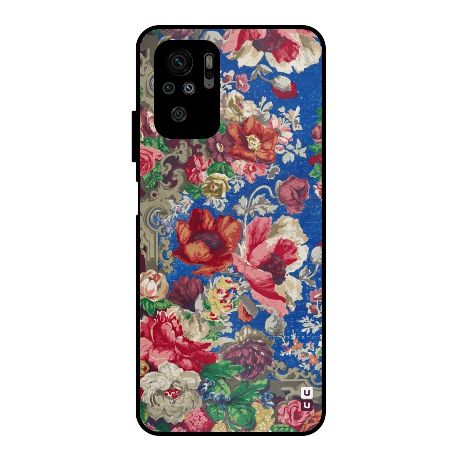 Block Printed Flowers Metal Back Case for Redmi Note 11 SE