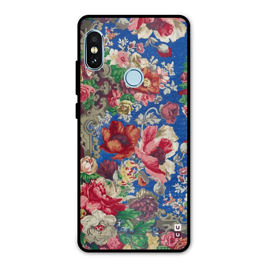 Block Printed Flowers Metal Back Case for Redmi Note 5 Pro
