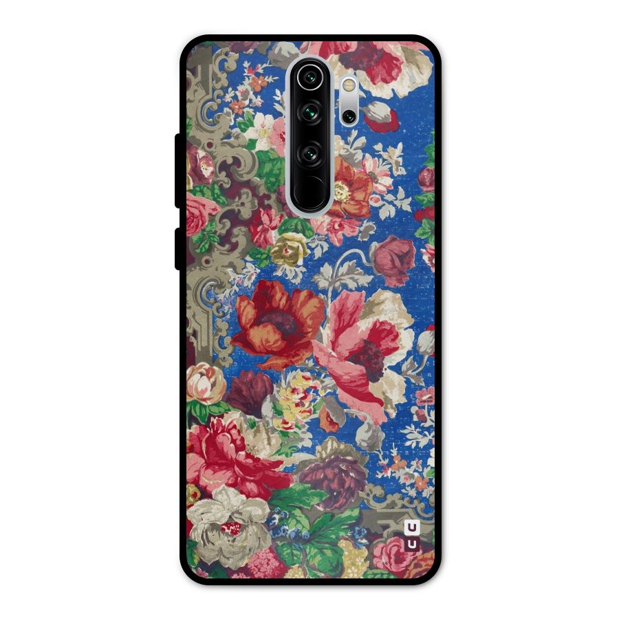 Block Printed Flowers Metal Back Case for Redmi Note 8 Pro
