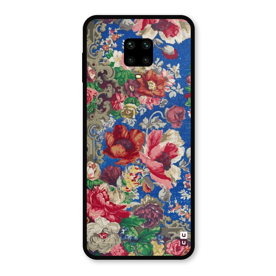 Block Printed Flowers Metal Back Case for Redmi Note 9 Pro