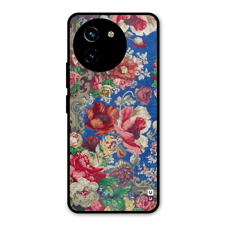 Block Printed Flowers Metal Back Case for Vivo T3x