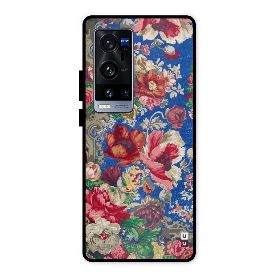 Block Printed Flowers Metal Back Case for Vivo X60 Pro Plus