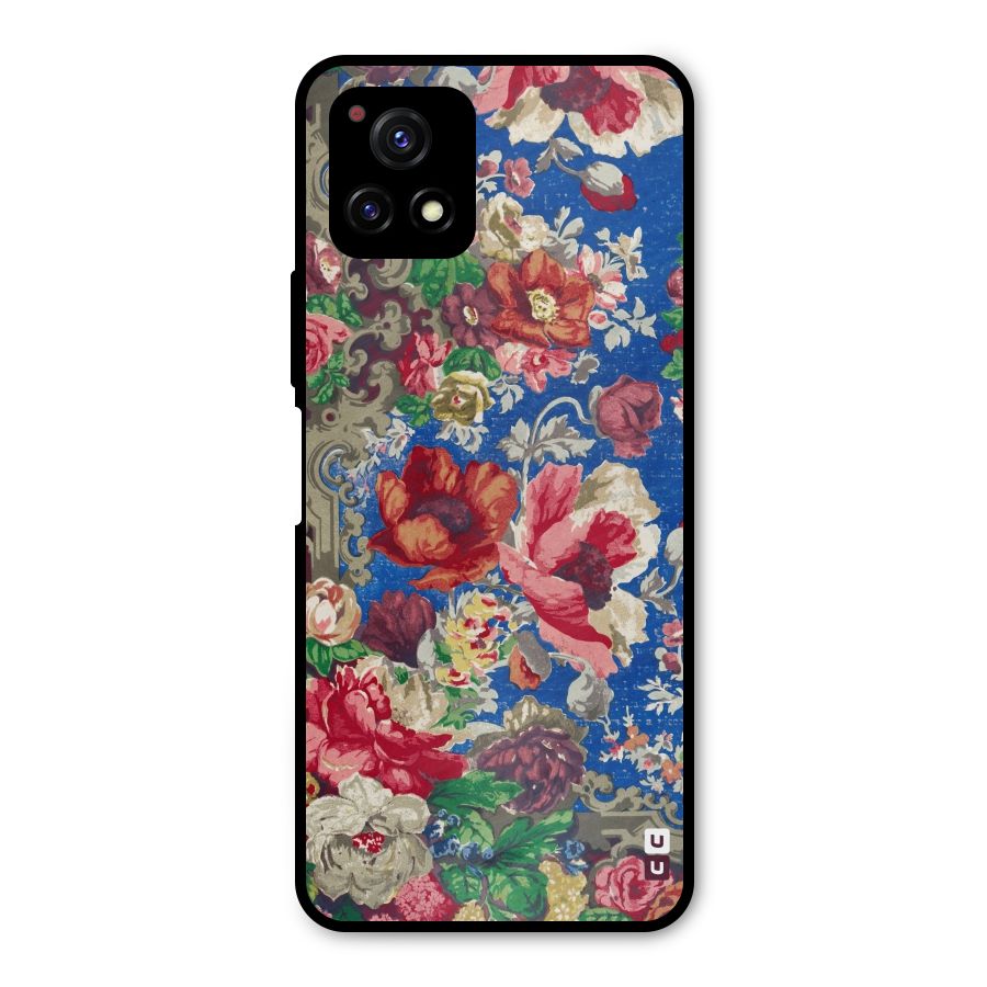 Block Printed Flowers Metal Back Case for Vivo Y72 5G