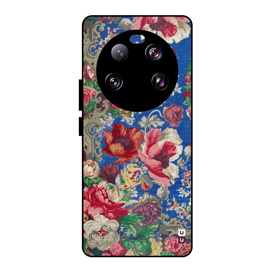 Block Printed Flowers Metal Back Case for Xiaomi 13 Ultra