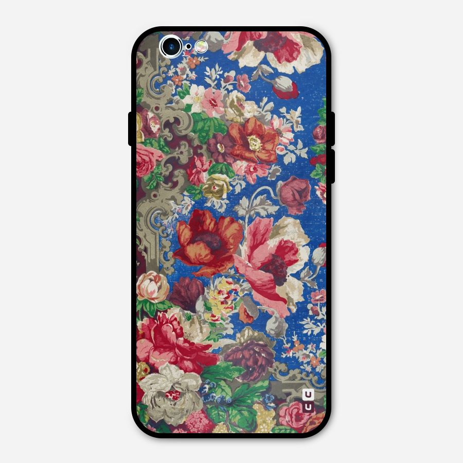 Block Printed Flowers Metal Back Case for iPhone 6 6s