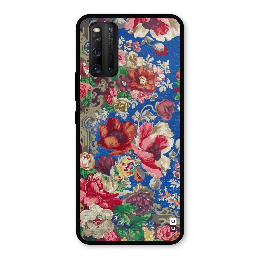 Block Printed Flowers Metal Back Case for iQOO 3