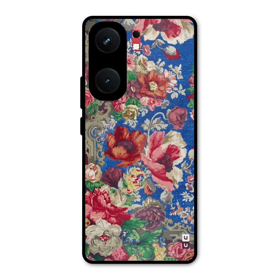 Block Printed Flowers Metal Back Case for iQOO Neo 9 Pro