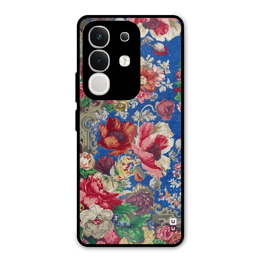 Block Printed Flowers Metal Back Case for iQOO Z10x
