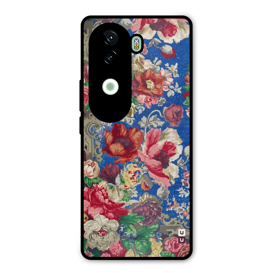 Block Printed Flowers Metal Back Case for iQOO Z9s