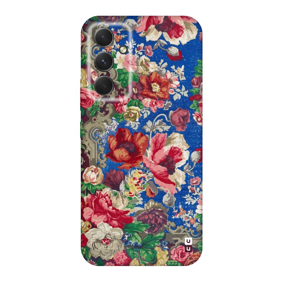 Block Printed Flowers Original Polycarbonate Back Case for Galaxy A54