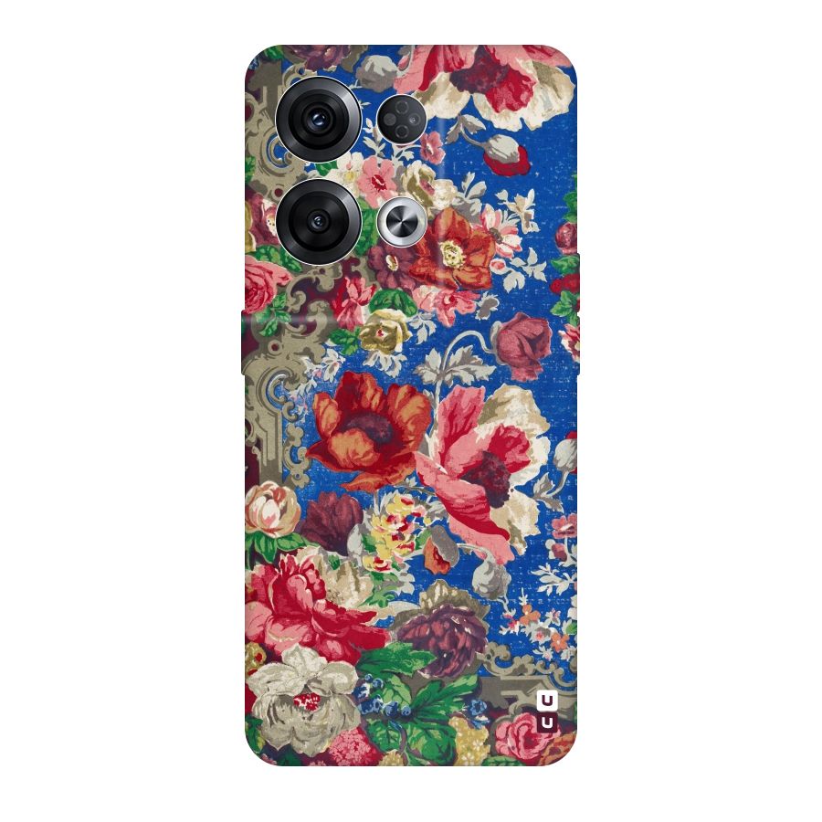 Block Printed Flowers Original Polycarbonate Back Case for Oppo Reno8 Pro 5G