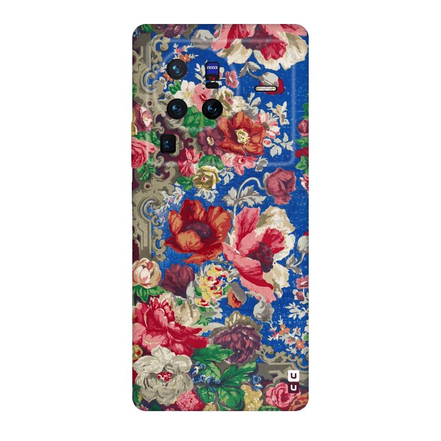 Block Printed Flowers Original Polycarbonate Back Case for Vivo X80