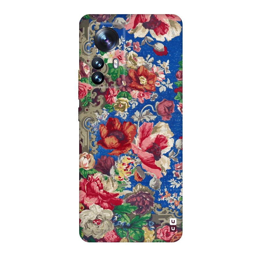 Block Printed Flowers Original Polycarbonate Back Case for Xiaomi 12 Pro